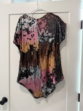 Sequin Ombre Dress in Pink, Gold & Black